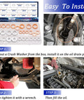 110 Piece Crush Washer Set For Oil Drain Plugs Copper And Aluminum Washers In 5 And 6 Sizes For M10 M12 M14 M16 M18 Engines
