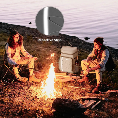 Insulated Cooler Backpack With Leakproof Liner by campfire, 35 to 50 can capacity, for outdoor adventures, keeps food hot or cold