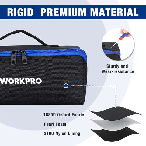 Heavy Duty 10 Inch Tool Bag With Zipper Wide Mouth Pouch All Purpose Organizer Tote 3 Pack Built Tough From 1680D Oxford Cloth With Dual Zippers For Tools And Parts