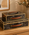 4 Pack Leather Drawer Pulls With Mounting Screws Brown Leather Handles With Zinc Alloy Hardware 7.48 Inch Length 0.94 Inch Width
