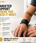 Copper-Infused Wrist Compression Sleeve Providing 20-30 MmHg Support For All-Day Wear Hand Stability For Weightlifting Yoga Bowling And Other Sports 1 Pair Small in use while typing on a keyboard