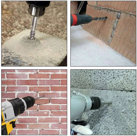 FF ERA 1-3/4 in x 22 in SDS-MAX masonry drill bit, carbide tipped; collage showing front, side, close-up, and installed views.