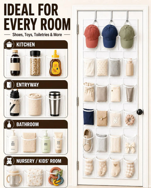 Super Sleek Over The Door Shoe Organizer With Twenty Four Clear Pockets Delivers A Game Changing Space Saving Win For Apartments And Dorms While Keeping Floors Totally Clutter Free