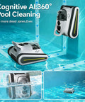 Cordless Robotic Pool Cleaner for Inground and Above Ground Pools with 180W Brushless Motor 3 Hour Runtime Wall Climbing