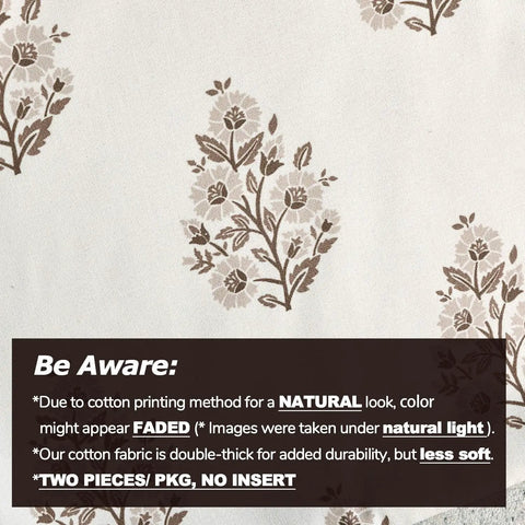 Decorative Floral Pillow Covers 18x18 Inch Set Of 2 For Couch Brown Neutral 2 Pack Cover Only For Sofa Or Chair Decor With Easy Care Fabric And Durable Sewn Edges For Cozy Home Vibe, brown floral cotton print
