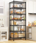 Heavy Duty 7 Tier Metal Shelving Unit Built to Last With 1176 Lbs Total Capacity 71 Inches Tall By 18 Inches Wide By 18 Inches Deep Sturdy Steel Wire Shelves For Garage Kitchen Living Room And Bathroom Storage, black kitchen shelf