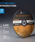 9 Inch Cut Off Wheel Set For Die Grinders And Angle Grinders, 25-Piece Metal And Stainless Steel Cutting Discs, 0.075 Inch Thick