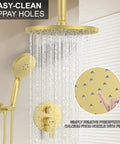 High Pressure Shower System With 12 Inch Rain Shower Head, Handheld Shower, Chrome Ceiling Mounted Set, Brass Valve Included