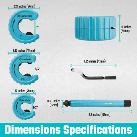 Workhorse Copper Tubing Cutter Set With Half Inch Three Quarter Inch And One Inch Tube Cutters Plus Deburring Tool