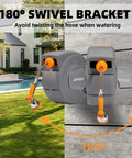 Retractable Garden Hose Reel With Wall Mount Half Inch By One Hundred Foot Hose Lock Any Length Slow Auto Rewind 180 Degree Swivel