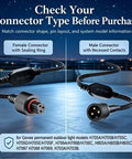 Hella Durable 32 Ft Extension Cable With Pro Voltage Booster For Permanent Outdoor Led Lighting Setup No More Flickery Strings connectors with sealing ring and recessed contacts.