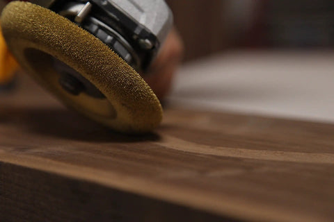 Fine Shaping Disc for Woodworking, 4-1/2 Inch Diameter, 7/8 Inch Bore, Angle Grinder Attachment Compatible with DeWalt and Bosch, Abrasive Tungsten Carbide, Rapid Material Removal, Smooth Cutting for Coping and Shaping Wood