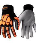 Heavy Duty Impact Gloves For Men And Women, TPR Knuckle Guards, Cut Resistant Nitrile Grip, Level 4 Abrasion Grip, Touchscreen Ready, Red, Medium Size