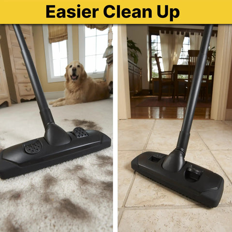 1.25 Inch Extension Wands 3-Piece Set Durable Black Plastic For Wet Dry Vacuums in use on carpet and tile floors