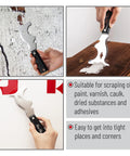 10 In 1 Painters Tool Scraper Knife For Paint Removal Putty Spackle Woodworking with rust resistant blade in use