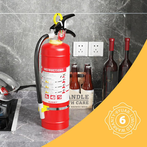 ABC Dry Chemical Fire Extinguisher 5 Lb For Home Office And Car 2-A:10-B:C Rated on kitchen counter