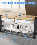 Under Desk Cable Management Tray With Clamp Mount Metal Wire Organizer Keeps Cables Tidy Without Drilling Easy No Tools