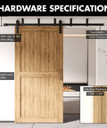 Ceiling Mounted Sliding Barn Door Hardware Kit With Flat Track, No Clearance Limit, Space Saving Room Divider installed