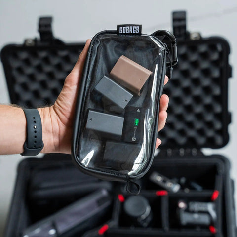 Neo Zipper Gear Organizer Bag for Electronics and Cameras Cable Organizer Pouch, extra small, black, showing inside view