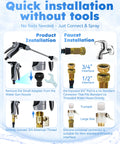 Pro Pressure Washer Gun With Foam Pot, Easy Install Complete Kit, showing hose adapter installations and connectors.