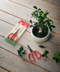 420 Trimming Scissors 6.1 Inch Garden Clippers With Fine Tip And Nonstick Blade next to potted plant on wooden table