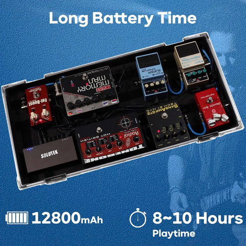 Rechargeable Guitar Pedal Power Supply With 12800mAh High-Current Battery, Delivers 9V 12V 18V And 5V Rails For Pedalboards