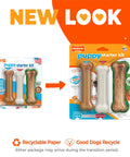 Puppy Teething Starter Kit With 2 Chew Toys And 1 Natural Treat For Puppies Bacon And Chicken Flavor Small Dogs Up To 25 Lbs 3 Pack packaging