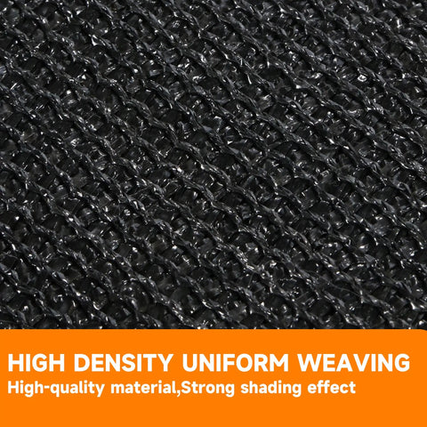 Close-up of high-density woven black mesh fabric for 90 Percent Shade Cloth With UV Resistant Durable Mesh Tarp Grommets And Reinforced Edges For Plants Greenhouse Kennel Patio Coop Shade Net Keeps Your Plants Chill While Blocking Harsh Sun And Heat