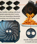 Upgraded Heavy Duty 8QT Air Fryer Grill Plate With Killer Nonstick Coating Compatible Perfect Fit Crisper Tray Rack Insert For PowerXL Vortex Pro, showing crisper tray and handle design.