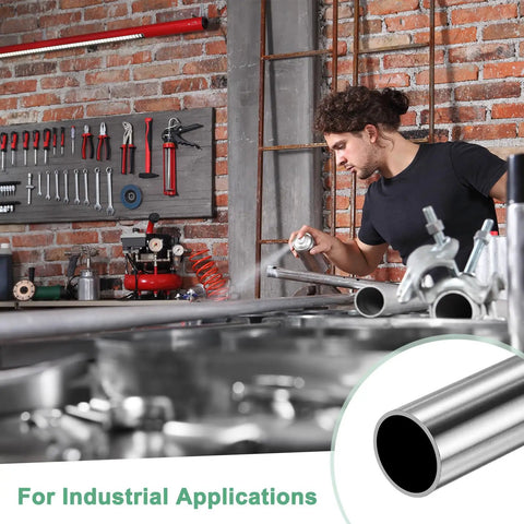Man working with tools near Two Pack 150mm Seamless 304 Stainless Steel Tubing 30mm OD 1.5mm Wall For Construction Machining DIY Crafting.