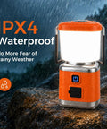 Rechargeable Camping Lantern With 1500 Lumen Brightness 3000mAh Battery 4 Modes And Stepless Dimming IPX4 Waterproof on wet rock