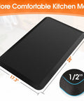 Kitchen Mat Cushy Thick Floor Comfort Mat With Non Slip Bottom Water And Stain Resistant Easy Clean Standing Desk Mat For Kitchen Sink And Office 17.3x28 Inches Black