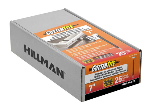 Heavy Duty Roofing Hardware Premium White Gutter Screws For Wood Trim And Fascia Planks Five By Seven Inches packaging.