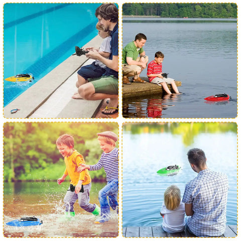 4 Pack Remote Control Boats For Kids And Adults, Totally Fast High Speed 2.4G RC Boat Reaching 10 Km Per Hour in action