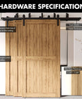Triple Track Bypass Sliding Barn Door Hardware Kit For Interior Doors, Three 9 Foot Flat Tracks, Shows Installed Setup