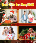 Collage of family Christmas gift scenes with wrapped presents and happy families, titled 'Best Gifts for Men/DAD'.