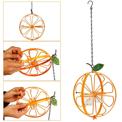 Oriole Bird Feeder For Outdoors Jelly And Oranges Glass And Powder Coated Metal Hanging Feeder With Clear Jelly Cup