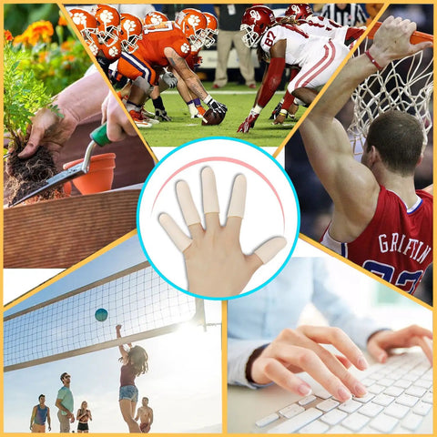 Gel Finger Cots 14 Piece Set Soft Gel Finger Sleeves for various activities like gardening, sports, and typing
