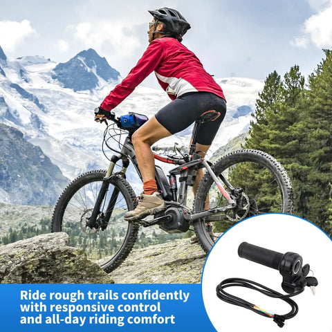 Full Twist Ebike Throttle Grip With 2 Keys Universal 3 Pin Speed Controller For Q20 Electric Bike And Scooter Plug And Play Easy Install Smooth Acceleration