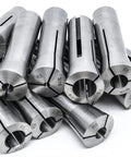 Round Collet Set For Milling Machines 11 Pcs R8 Range 1/8 To 3/4 Inch With 7/16-20 Internal Thread Hardened And Ground Precision Tooling