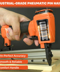 Smooth Shooting 23 Gauge Pneumatic Pin Nailer Fires Dead Straight Headless Micro Pins Without Leaving A Trace, ergonomic grip