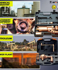 Top Shelf Beryllium Copper Nonsparking Wrench And Socket Kit For Flammable Storage Areas, displayed in various industrial settings.
