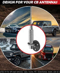 Front view of stainless steel CB antenna spring mount with clamp base and 3/8-24 thread