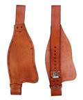 Western Saddle Replacement Fenders in Genuine Full Grain Light Brown Leather with Hand Tooled Border Adjustable Adult Fenders