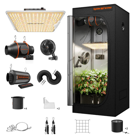2.3x2.3 Ft Grow Tent Kit With SF1000 LED ✓