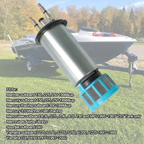 Marine Outboard Fuel Pump With Strainer 808505T01 Plug And Play Replacement For Mercury 3.0L Jet Racing Outboard