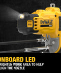 Cordless Grease Gun 20V Max, 10,000 PSI, 2-Speed Variable Delivery, 47 Inch Hose, LED light highlighting the nozzle area