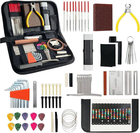 All In One 72 Pcs Guitar Tool Kit With Carry Bag For Acoustic Electric Ukulele Bass Banjo Pro Grade Repair And Maintenance Kit