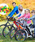 Colorful 72 Piece Bike Spoke Beads Set With Assorted Shapes And Colors In A Handy Storage Box For Wheel Decorations And Festival Rides on bicycle wheels