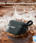 PocketGo Bluetooth Shower Speaker With IP68 Waterproof And Dustproof Rating floating in water, showcasing durability and design.
